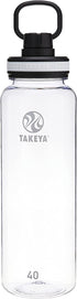 Takeya 40 oz Tritan Plastic BPA-Free Bottle with Spout Lid, Clear